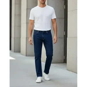 Jeans da Uomo Adrenaline a Gamba Dritta in Denim Elasticizzato Vita Media 5 Tasche Vestibilità Regolare - Product Image 5