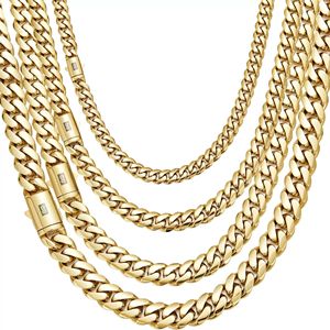 14K Vergoldete Diamant-Gliederkette für Männer Titan-Stahl Matt Verschluss Schlankes Design JMSB - Product Image 1