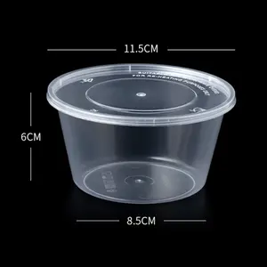 New Product Factory Supplier Disposable Take Out Microwaveable Thickened Round Plastic Bowl