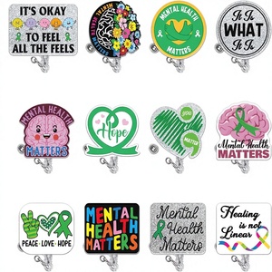 Portacredenciales Retráctil con Diseño de Salud <span class=keywords><strong>Mental</strong></span> para Enfermeras, Médicos, Psicólogos y Asistentes Médicos - Regalo Divertido - Product Image 1