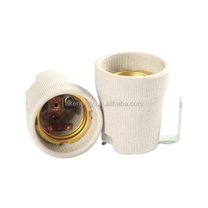 Support de lampe en céramique <span class=keywords><strong>E27</strong></span> de haute qualité avec support <span class=keywords><strong>douille</strong></span> en porcelaine décorative filetée électrique fabriquée en Chine - Product Image 2