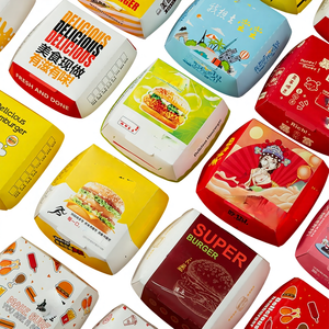 Boîte à hamburger alimentaire modèle <span class=keywords><strong>HBH</strong></span> carrée épaisse, sans pliage, à emporter, anti-graisse, jetable, personnalisable - Product Image 1