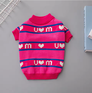 가을 신상품 럭셔리 프린트 울 후디 두꺼운 따뜻한 애완견 스웨터 다양한 사이즈 강아지 옷 - Product Image 3