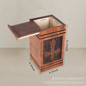 Wooden Pet Urn Solid Wood Rectangle Dog Cat Cremation <b>Memorial</b> Burial <b>Box</b> With Pull Out Lid Funeral Supplies - Product Image 4