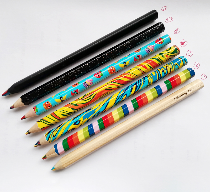 六角彩虹铅笔多色多色巨型彩色木铅笔 - buy multi coloured pencil