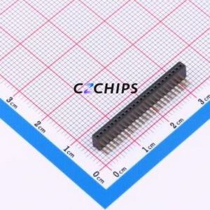 X1311FR-24-C43D24 Pin Socket Bent Lead Through Hole,P=1.27mm Connector 1x24P 1.27mm Square Hole Right Angle Insert - Product Image 1