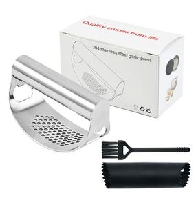 2 in 1 Stainless Steel Manual Garlic Press Mincer Bottle Opener Home Kitchen Gadget Wholesale for Cutting Peeling Metal Tool - Product Image 1