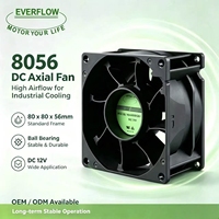 8056 DC Axiallüfter 12V Zwei Kugellager PWM-Geschwindigkeitsregelung PBT-Flügel Lange Lebensdauer OEM für Industrielle Gerätekühlung
