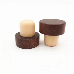Producto superior de botella de licor de vino Corcho en forma de T de madera reutilizable personalizado <span class=keywords><strong>para</strong></span> vidrio Nuevo cilindro Shandong Tapón de botella Uso de botella - Product Image 1