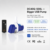 Pompe d'aquarium submersible sans balais USB 5V DC 500L/H, hauteur de refoulement 1,5M, ultra silencieuse, économie d'énergie, matériau ABS, 5W, garantie 2 ans, pour poissons