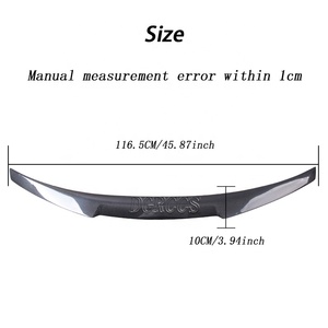 Alerón Trasero Estilo M4 para A3 S3 RS3 Limusina 8Y Sedán, Decoración de Apariencia, Alerón de Maletero 2021-2024, Fibra de Carbono Negro Brillante - Product Image 3