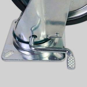 Roulettes industrielles en caoutchouc, options 3, 4 et 5 pouces, avec boîtier en acier zingué, forte capacité de charge et roulement fluide - Product Image 3