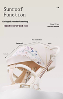 Poussette bébé en métal à deux sens, personnalisable, haute qualité, 4 roues, légère, pliable, pour s'asseoir ou s'allonger