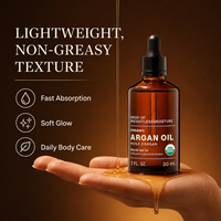 Huile de massage corporel, huile d'argan pour cheveux et corps, 30 ml, 100% pure, pressée à froid, huile marocaine nourrissante pour tous types de peau, sérum OEM ODM
