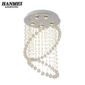 <b>Modern</b> Luxury Crystal Rain Drop Chandelier <b>Ceiling</b> & Flush Mounted Pendant <b>Light</b> Warm White Middle Size Living Room HM-LF-8030 M - Product Image 2