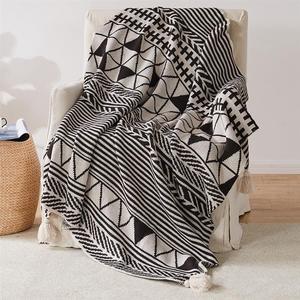 Selimut rajut sofa wol tidur akrilik 100% selimut boho jacquard rajut - Product Image 4