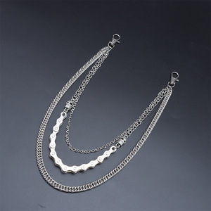 Chaîne de pantalon en métal multi-couches avec pendentif tête de mort en acier inoxydable, style punk, accessoire streetwear hip-hop pour hommes et femmes - Product Image 2