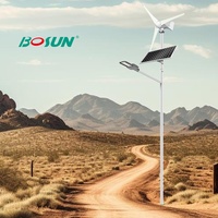 Lampadaire hybride solaire et éolien à LED, éclairage extérieur solaire 30W 40W 60W 80W 100W avec panneau solaire