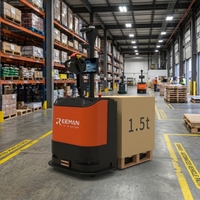Robot chariot élévateur AMR Reeman de 1500 kg avec navigation laser LiDAR pour le transport et la manutention avancés des palettes en entrepôt