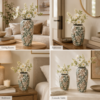 Vases en céramique de style campagnard français, pots à fleurs, jardinières, accessoires de décoration de bureau, vase en porcelaine bleu et blanc, décoration intérieure