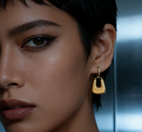 Pendientes de Aro Gruesos Vintage con Bola, Chapados en Oro de 14K, de Acero Inoxidable Antideslustre, Joyería para Fiesta de Mujer