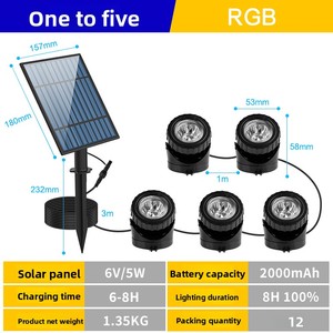 Lampes solaires transfrontalières pour <span class=keywords><strong>piscine</strong></span>, éclairage paysager extérieur, lampes sous-marines rechargeables, télécommande, étanches <span class=keywords><strong>IP67</strong></span> - Product Image 6