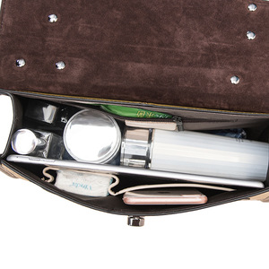 Sac à main Ando vintage en cuir color block pour femme, sacoche en cuir de vachette avec poignée supérieure et bandoulière amovible - Product Image 4
