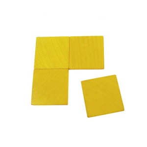 30x30x3.5 mm blank, Yellow color wooden <b>building</b> <b>block</b> piece board game toy; customize <b>wood</b> toy - Product Image 4