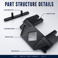 Kit de fixation de la coque de carrosserie et du support de colonne de siège en métal, compatible avec les pièces de rechange de mise à niveau pour crawler RC 1/24