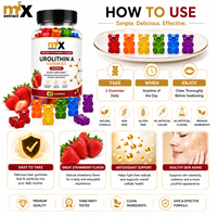MixExtraxt Gummies à la fraise naturelle 500mg Urolithin, compléments alimentaires pour adultes, santé de la peau vieillissante, antioxydant, vitalité cellulaire
