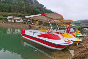 Barco de bicicleta de agua al aire libre el lago fibra de vidrio paseos baratos parque de carga pedal clásico paleta pie motor Panda cabina adultos barato - Product Image 2