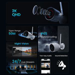 Caméra <span class=keywords><strong>de</strong></span> sécurité sans fil Tuya Smart Life pour extérieur, étanche IP65, avec interphone audio bidirectionnel - Product Image 2