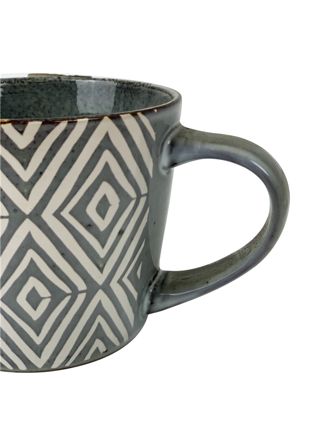 wholesale 16oz Big Reactive Glazed ceramic coffee  mug with silkscreen pattern, tea cup,  Best price custom mugs