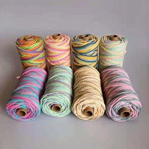 Cuerda de Macramé de Algodón de 3 mm, Variada, de 3 Hebras, Trenzada, Color Arcoíris, para Trabajos Hechos a Mano - Product Image 2