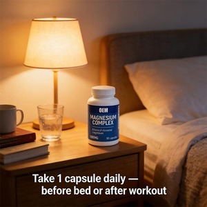 แคปซูลแมกนีเซียมไกลซิเนตสำหรับผู้ใหญ่ OEM ยอดขายดี ช่วยเพิ่มความหนาแน่นของกระดูก ผลิตภัณฑ์เพื่อความงาม 90 แคปซูลต่อขวด - Product Image 3