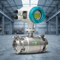 Medidor de Flujo Electromagnético de Acero Inoxidable Higiénico, Grado Alimenticio, Sanitario, 4-20mA RS485 Pulso, Precisión del 0.5%, para Leche y Cerveza