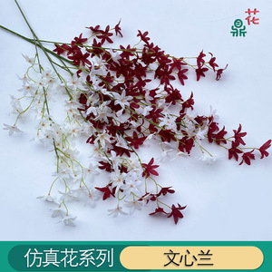 Orquídea de Seda Oncidium, Flor Artificial de 120 cm, Color Rojo Vino, Decoraciones para Techo de Boda - Product Image 3