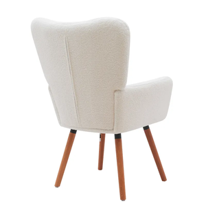 Phòng khách duy nhất giọng ghế vải Bìa bọt ghế trắng giọng ghế với chân gỗ - Product Image 5