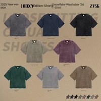 Sebanda Heavy 275g Boxy Manches Courtes Rétro Chic Stir Fried Snowflake Wash Made Old Cropped Unisex T-shirt