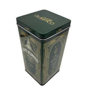 Tùy chỉnh in lớn vuông kim loại <span class=keywords><strong>tin</strong></span> hộp quà tặng để giữ cà phê, trà kẹo bánh quy cao tứ giác <span class=keywords><strong>container</strong></span> hộp thiếc - Product Image 4