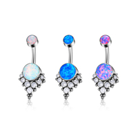 G23 14G Bauchnabelpiercing für Frauen, Trendiger Nabelpiercing mit Goldüberzug und Zirkonia, Körperschmuck Geschenk