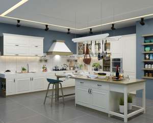 Custom Size Solid <b>Oak</b> <b>Wood</b> Modern Kitchen Cabinet Plywood Waterproof Eco-Friendly Factory Direct <b>Sales</b> Made in China - Product Image 1