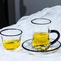 Ensemble de mini-tasses à thé en verre transparent personnalisées, style vintage, pour restaurant, salle à manger, mariage, ou usage professionnel, inspiré du design marocain