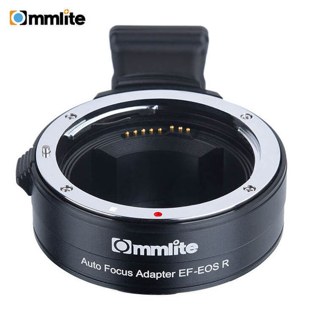 Commlite Aluminium Alloy 50mm CM-EF-EOSR Electronic AF Lens Mount Adapter EF/EF-S Lenses EOS R RF-Mount Full-frame Cameras