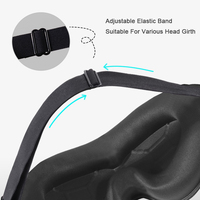 Masque de sommeil 3D occultant en coton confortable OEM – Mousse à mémoire de forme sans pression, sangle élastique compatible cils