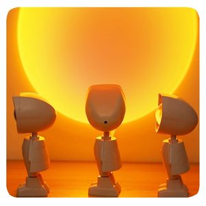 Lampe de chevet <span class=keywords><strong>robot</strong></span> USB populaire, projecteur astronaute, décoration lumineuse d'ambiance, lampe coucher de soleil rechargeable - Product Image 5