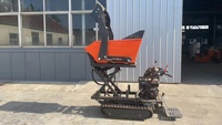 Mini-Brouette Thermique Transporteur 500kg 800kg, Dumper Chenillé Chargeur Frontal avec Moteur et Pompe pour Exploitations Agricoles