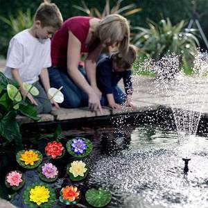 Lirio de agua flotante artificial, decoración de estanque de flores de loto Eva, 10cm, rosa, rojo, rosa claro, Amarillo, Azul, simulación de piscina, Loto - Product Image 6