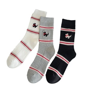 <span class=keywords><strong>Chaussettes</strong></span> personnalisables tendance saisonnière unisexe respirantes avec motif <span class=keywords><strong>chien</strong></span> rayé mignon en coton à double aiguille <span class=keywords><strong>pour</strong></span> femme - Product Image 6