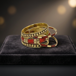 Juego de Brazaletes de Latón Pulido Hechos a Mano Tradicionales, Joyería India Elegante y Moderna para Mujer, para Festivales Étnicos, Bodas y Fiestas - Product Image 2